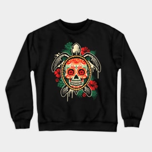 Calavera tropical sea turtle Crewneck Sweatshirt